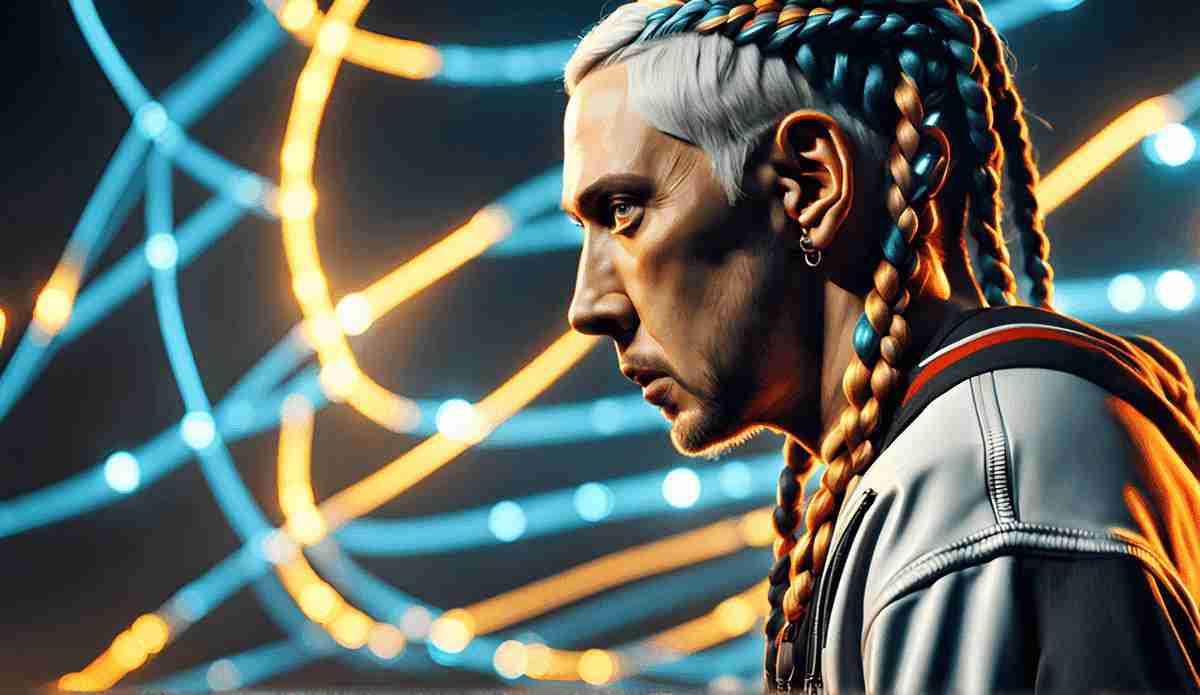 Rapper with braided hairstyle
